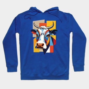 Colorful Geometric Cow Hoodie